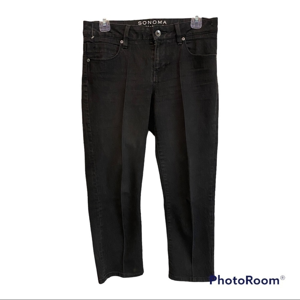 Sonoma life + style Modern fit black pin tuck capris | size 4 | NWOT